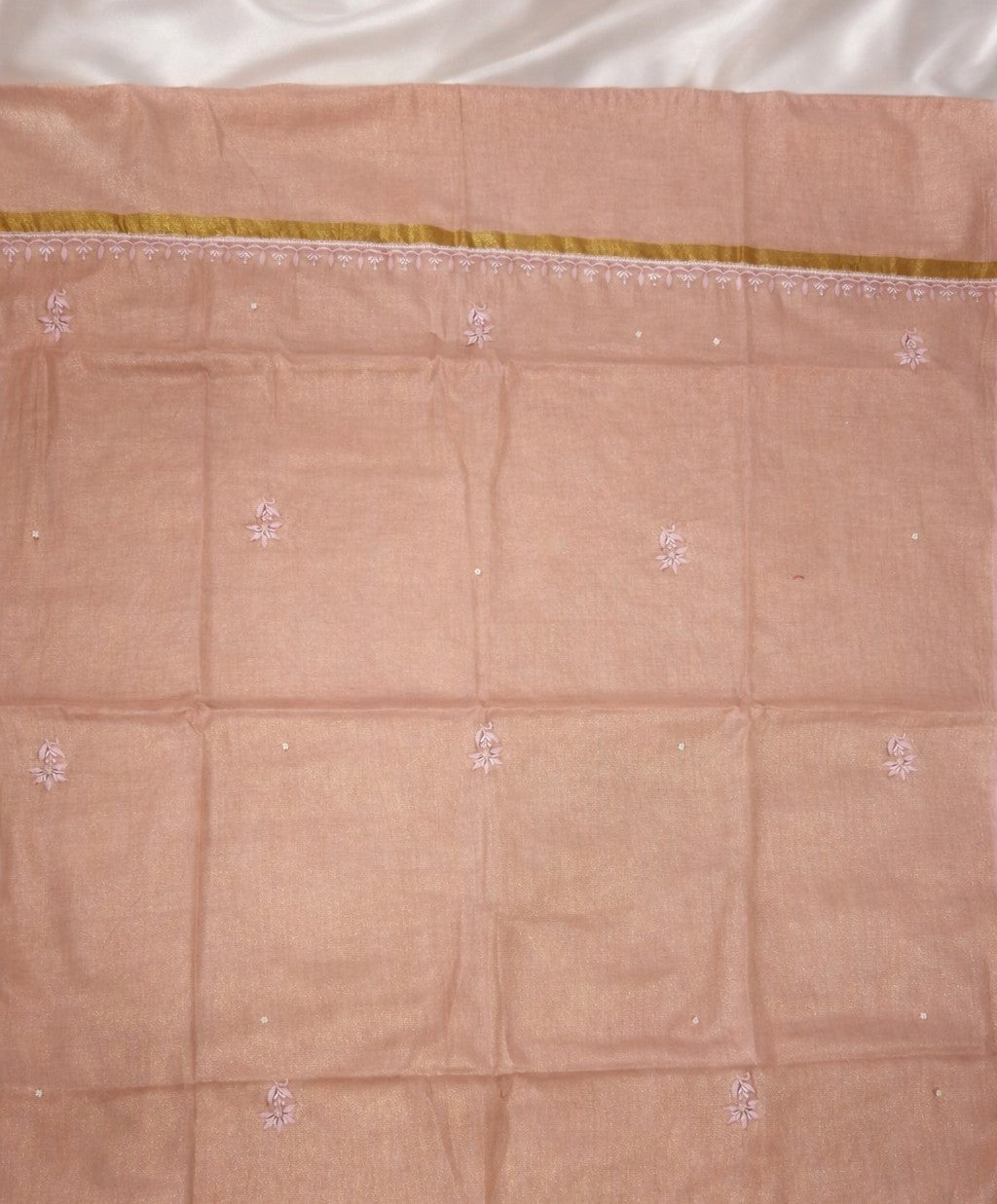 Gulabi Grace Tissue Silk Fabric – Kurta and Dupatta (Unstitched)