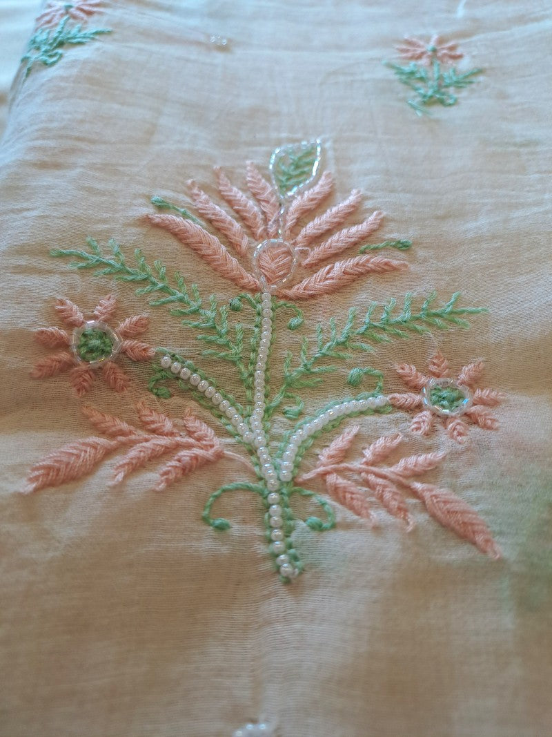 Elegant Mulchanderi Chikankari Suit Fabric