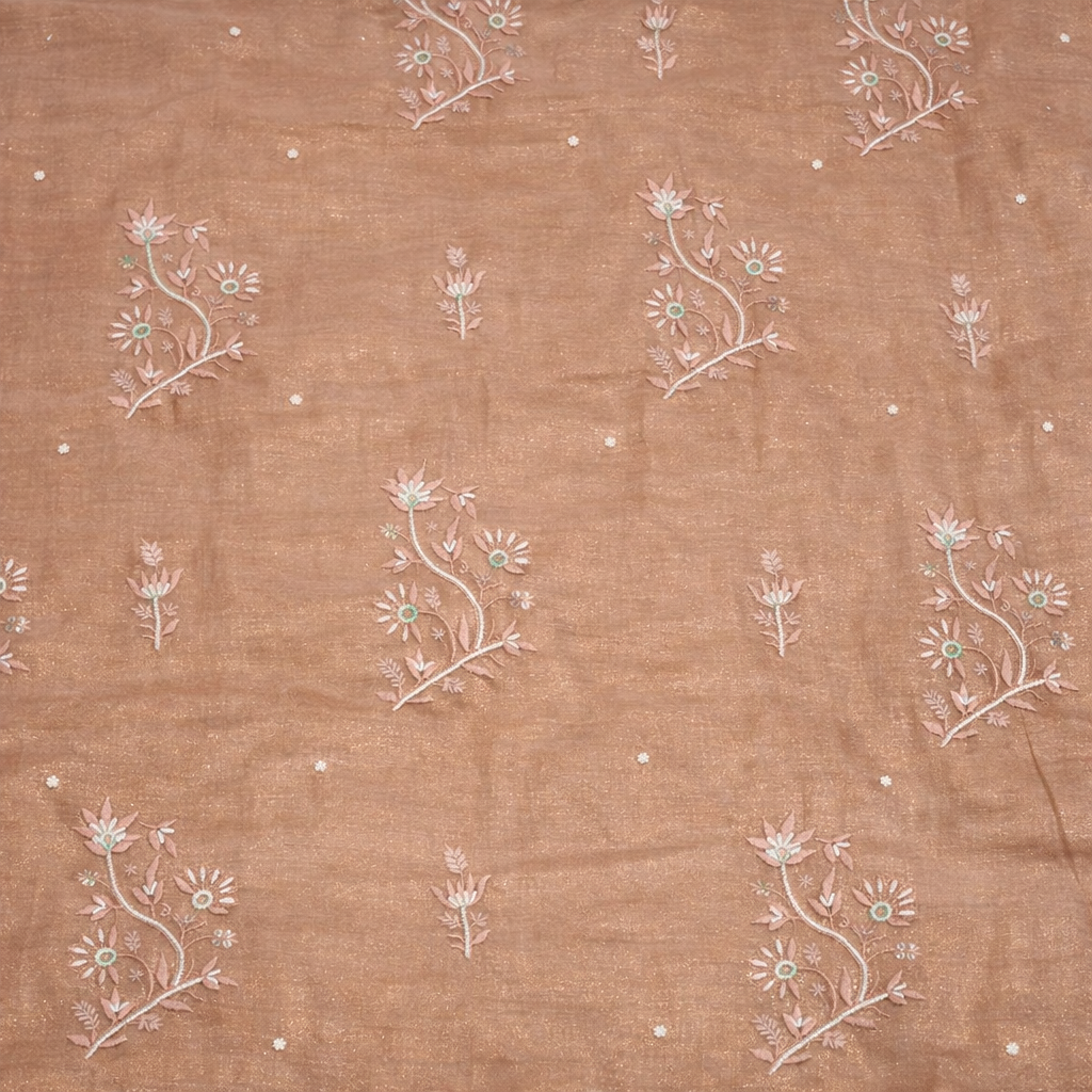 Rosé Reverie Tissue Silk Fabric – Kurta and Dupatta (Unstitched)